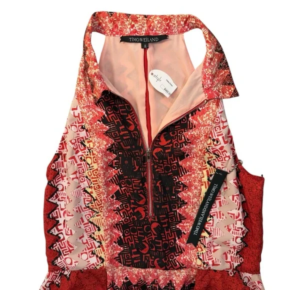 New Timo Weiland Halter Dress Zipper Detail Mini A-line Style Runway Designer - Picture 2 of 8